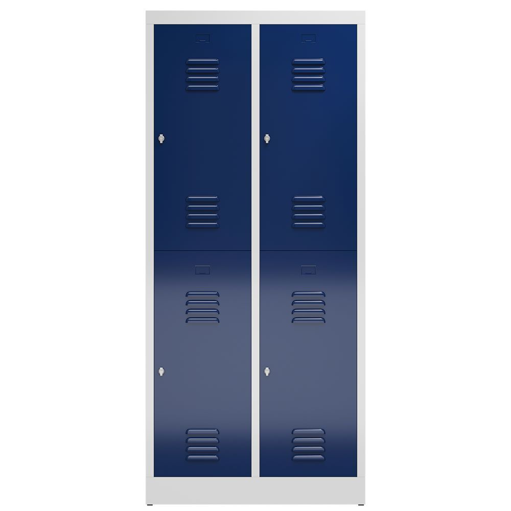 Produktbild ClassiX Garderobenschrank, 2 Abteile doppelstöckig, 1800 x 800 x 500 mm, lichtgr bild 2