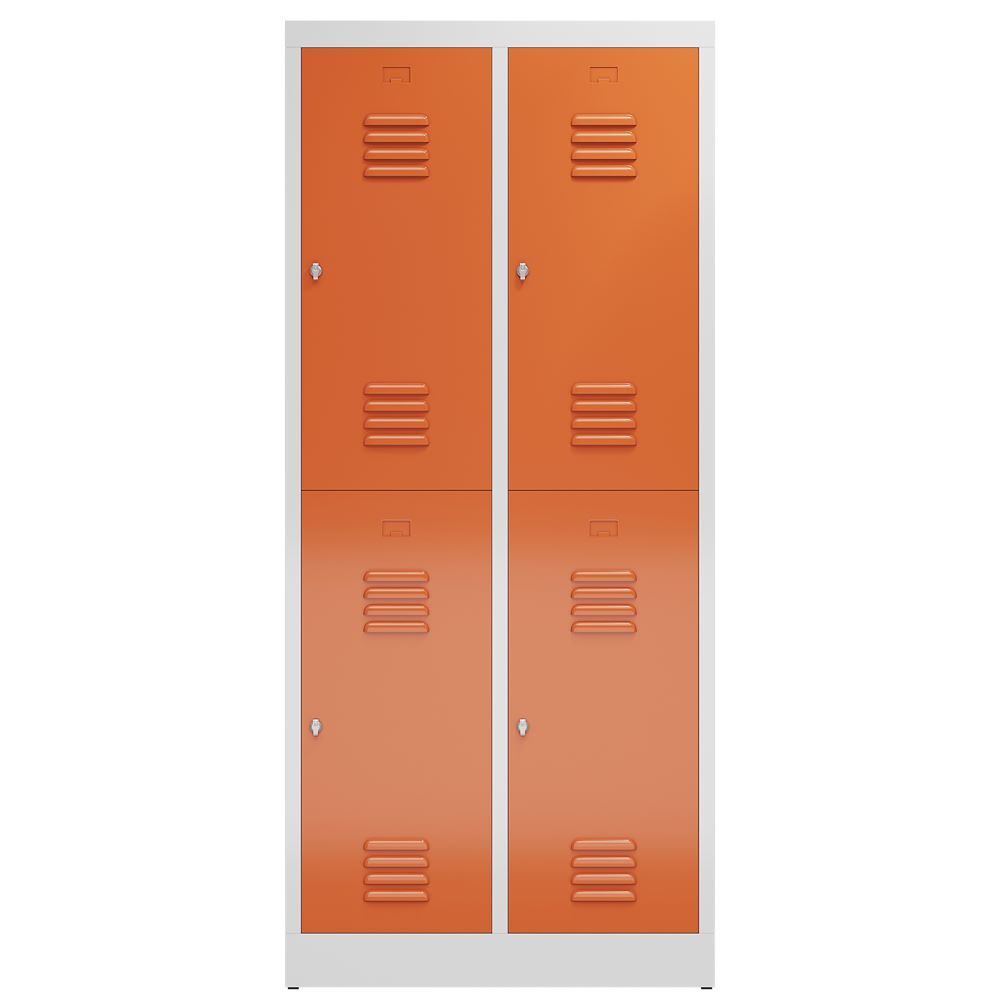 Produktbild ClassiX Garderobenschrank, 2 Abteile doppelstöckig, 1800 x 800 x 500 mm, lichtgr bild 2