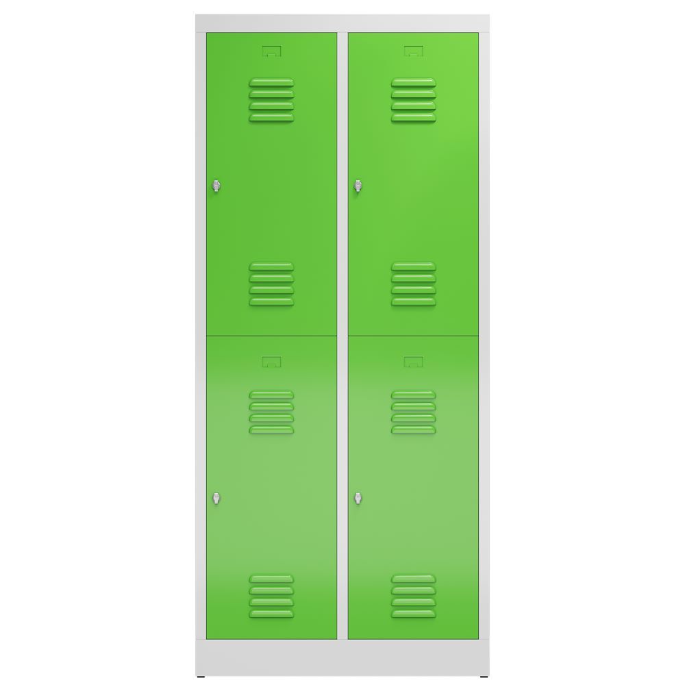 Produktbild ClassiX Garderobenschrank, 2 Abteile doppelstöckig, 1800 x 800 x 500 mm, lichtgr bild 2