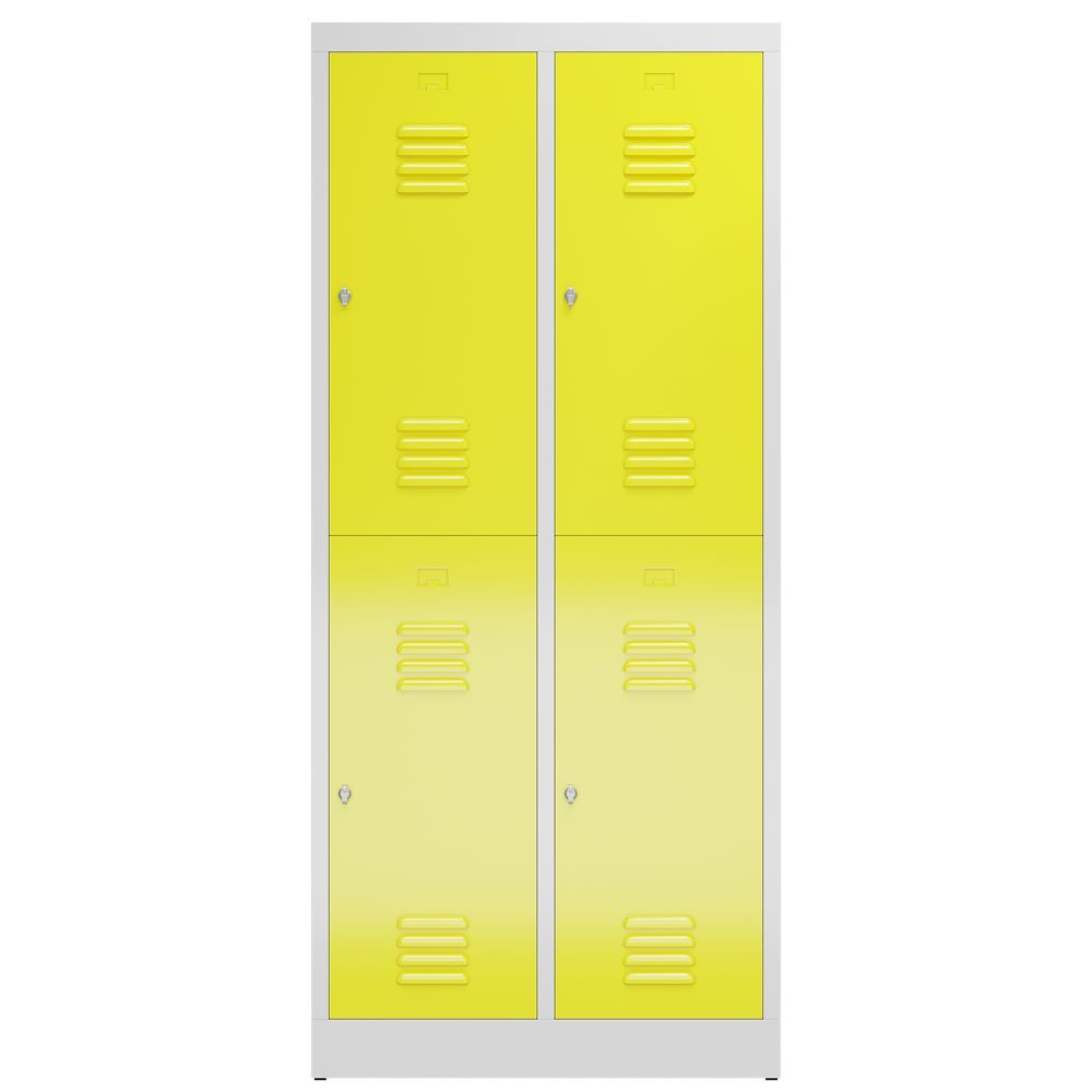 Produktbild ClassiX Garderobenschrank, 2 Abteile doppelstöckig, 1800 x 800 x 500 mm, lichtgr bild 2