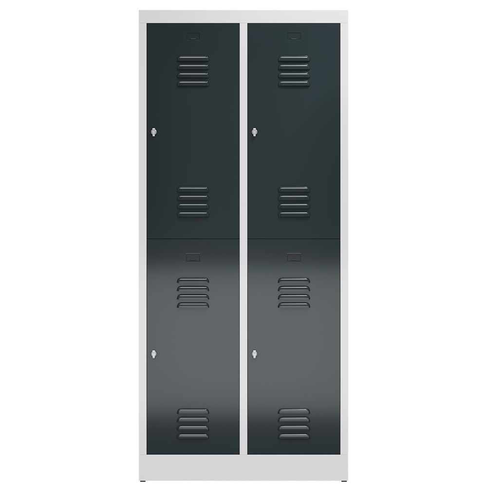 Produktbild ClassiX Garderobenschrank, 2 Abteile doppelstöckig, 1800 x 800 x 500 mm, lichtgr bild 2