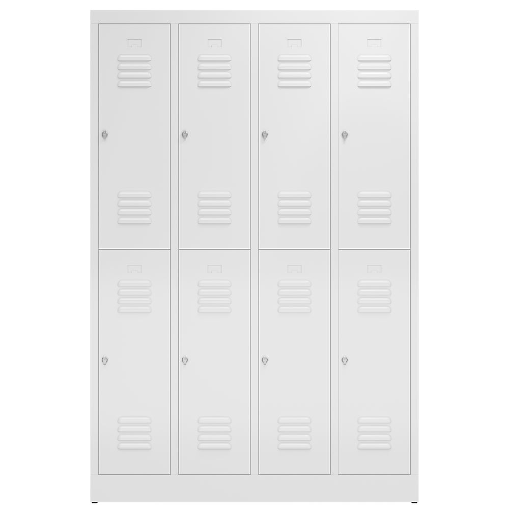 Produktbild ClassiX Garderobenschrank, 4 Abteile doppelstöckig, 1800 x 1185 x 500 mm, signal bild 2