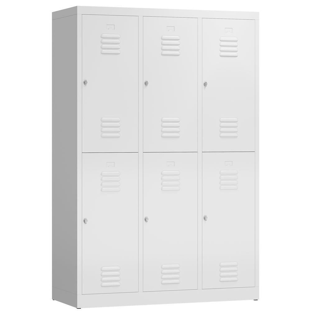 Produktbild Lüllmann ClassiX Garderoben Schliessfachschrank 3 Abteile doppelstöckig signalweiß