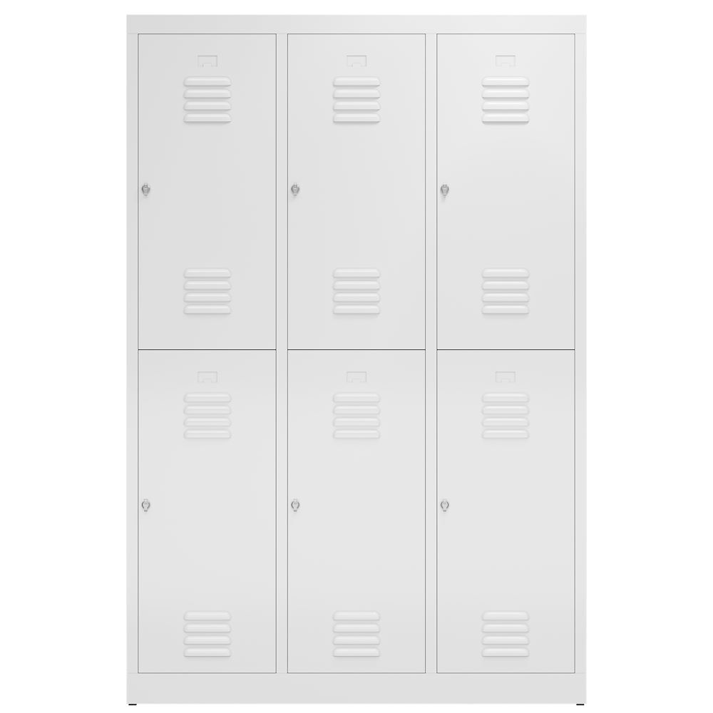 Produktbild ClassiX Garderobenschrank, 3 Abteile doppelstöckig, 1800 x 1185 x 500 mm, signal bild 2