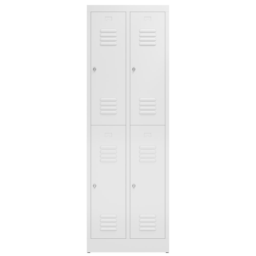 Produktbild ClassiX Garderobenschrank, 2 Abteile doppelstöckig, 1800 x 590 x 500 mm, signalw bild 2
