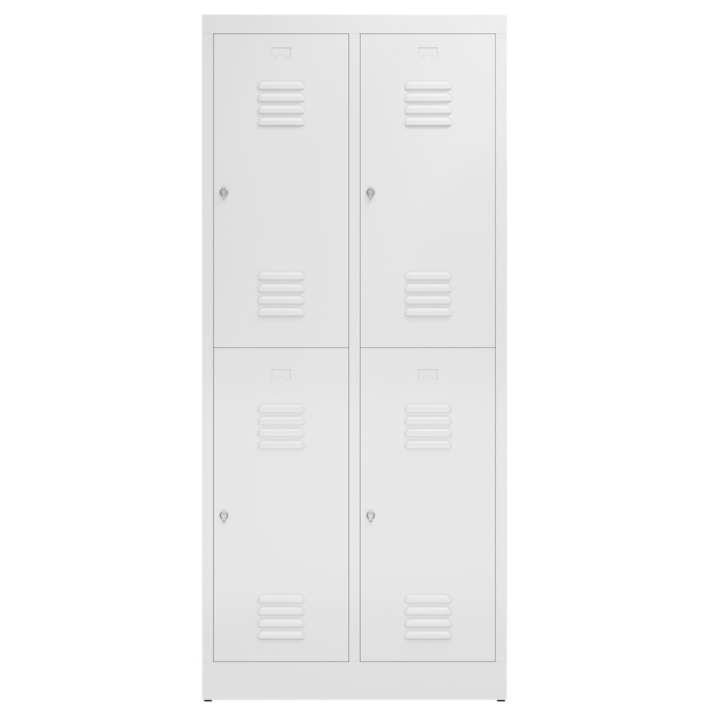 Produktbild ClassiX Garderobenschrank, 2 Abteile doppelstöckig, 1800 x 800 x 500 mm, signalw bild 2