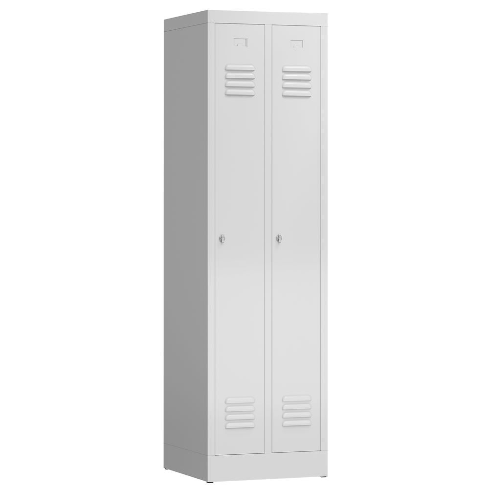 Produktbild Lüllmann ClassiX Garderobenschrank Spindschrank 2 Abteile lichtgrau