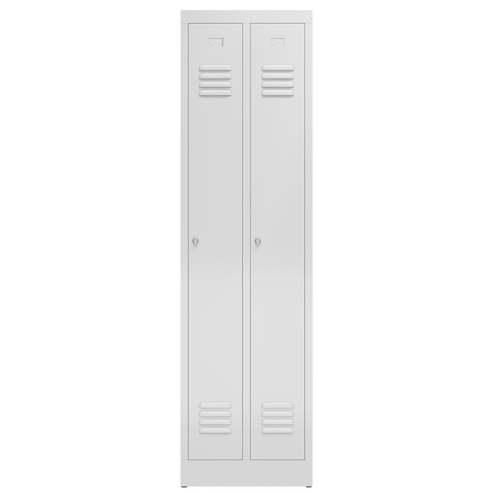 Produktbild ClassiX Garderobenschrank, 2 Abteile, 1800 x 500 x 500 mm, lichtgrau bild 2