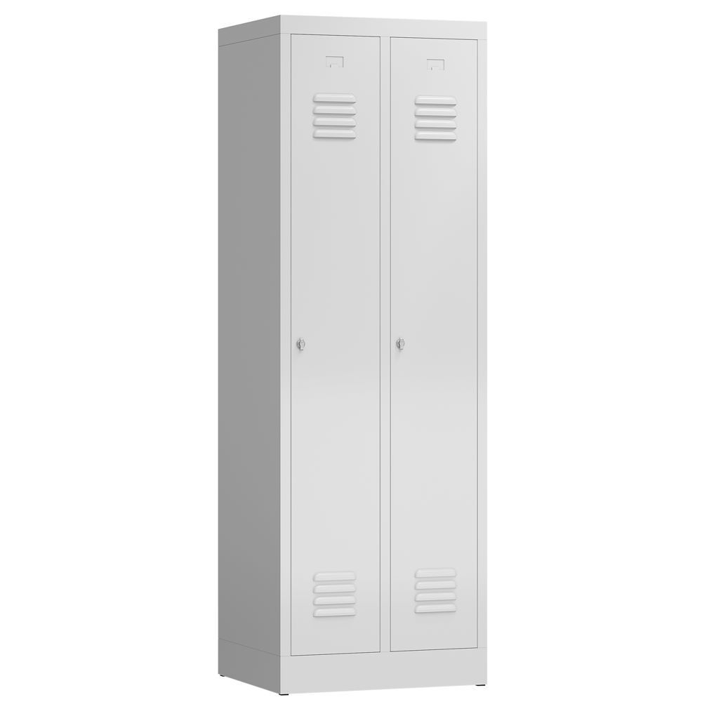 Produktbild Lüllmann ClassiX Garderobenschrank Schliessfachschrank 2 Abteile B 590 mm lichtgrau