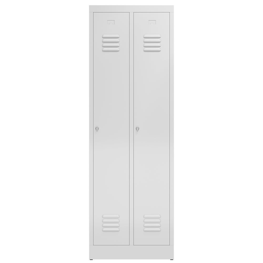 Produktbild ClassiX Garderobenschrank, 2 Abteile, 1800 x 590 x 500 mm, lichtgrau bild 2