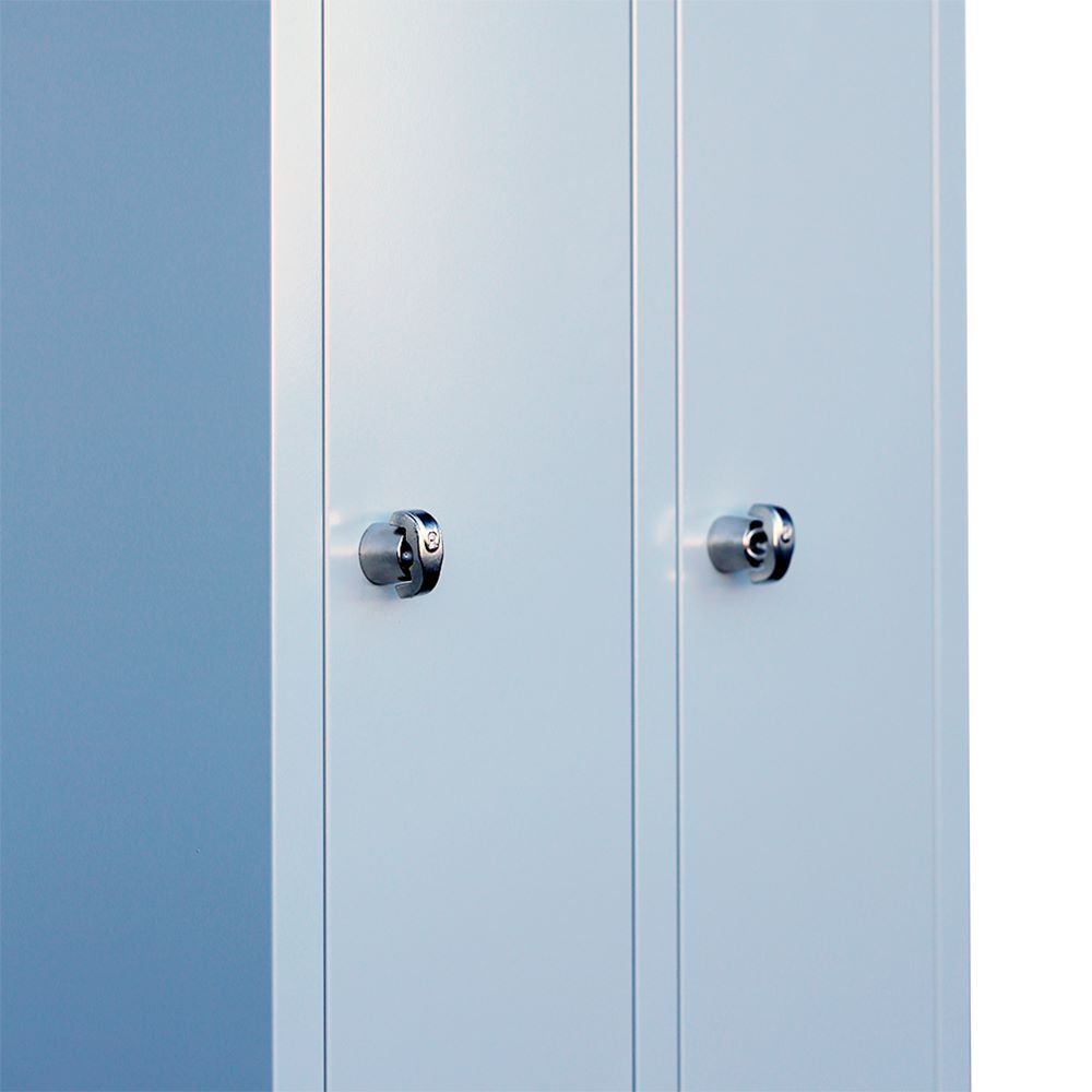 Produktbild ClassiX Garderobenschrank, 3 Abteile, 1800 x 870 x 500 mm, lichtgrau bild 6