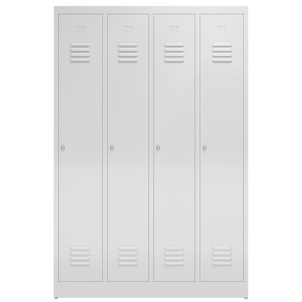 Produktbild ClassiX Garderobenschrank, 4 Abteile, 1800 x 1185 x 500 mm, lichtgrau bild 2