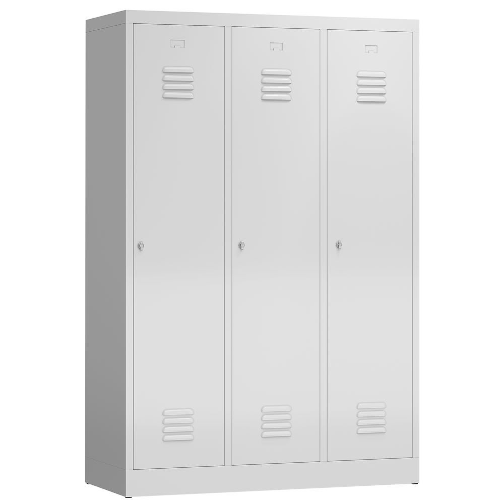 Produktbild Lüllmann ClassiX Garderobenschrank 3 Abteile mit S/W Trennung 1800 mm lichtgrau