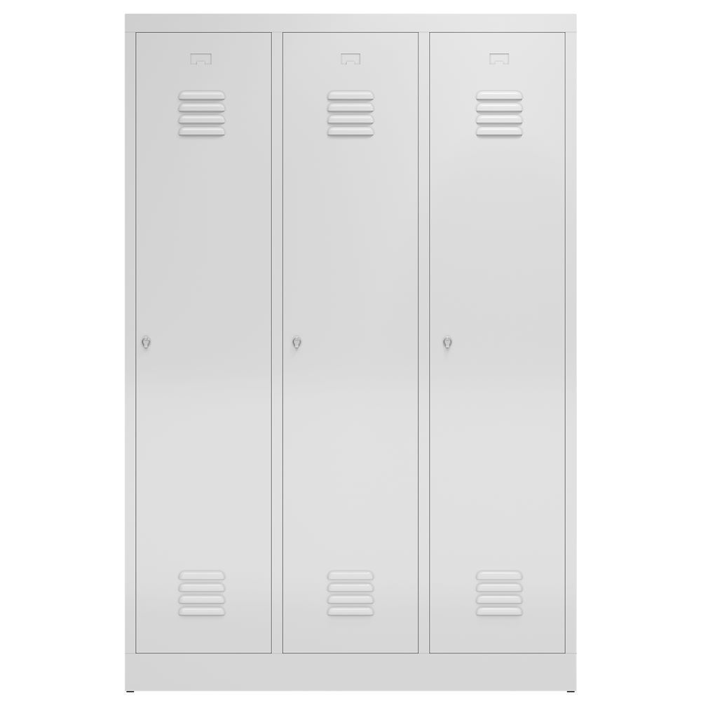 Produktbild ClassiX Garderobenschrank, 3 Abteile mit S/W-Trennung, 1800 x 1185 x 500 mm, lic bild 2