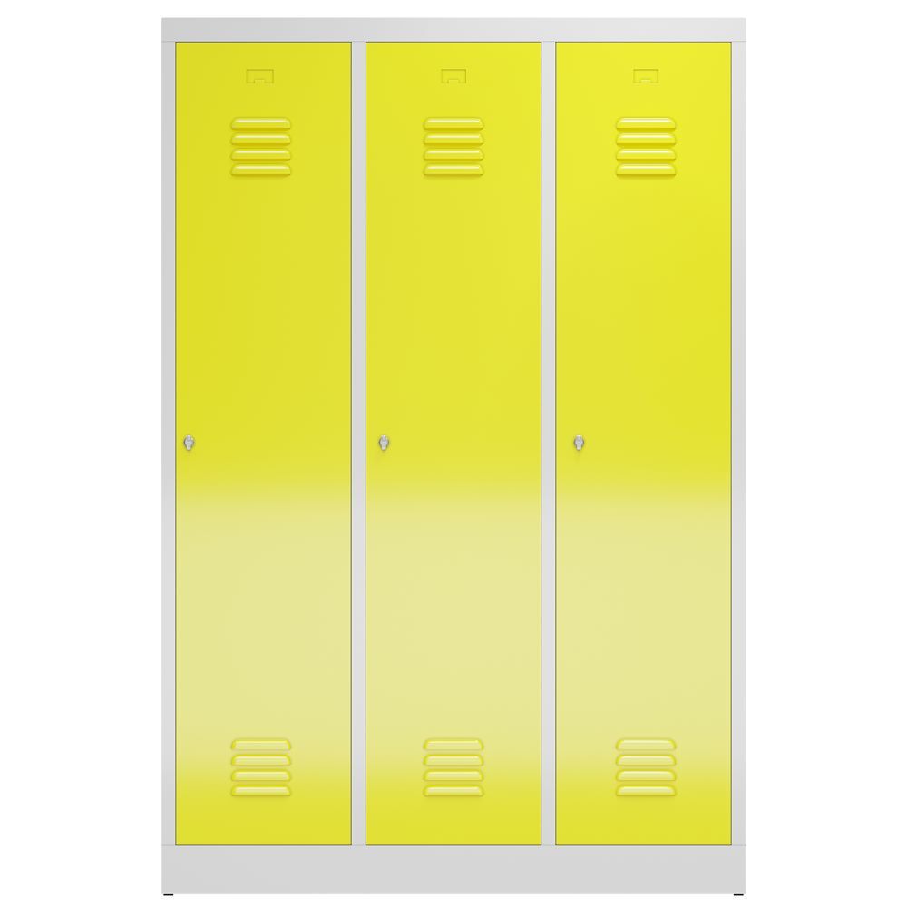 Produktbild ClassiX Garderobenschrank, 3 Abteile mit S/W-Trennung, 1800 x 1185 x 500 mm, lic bild 2