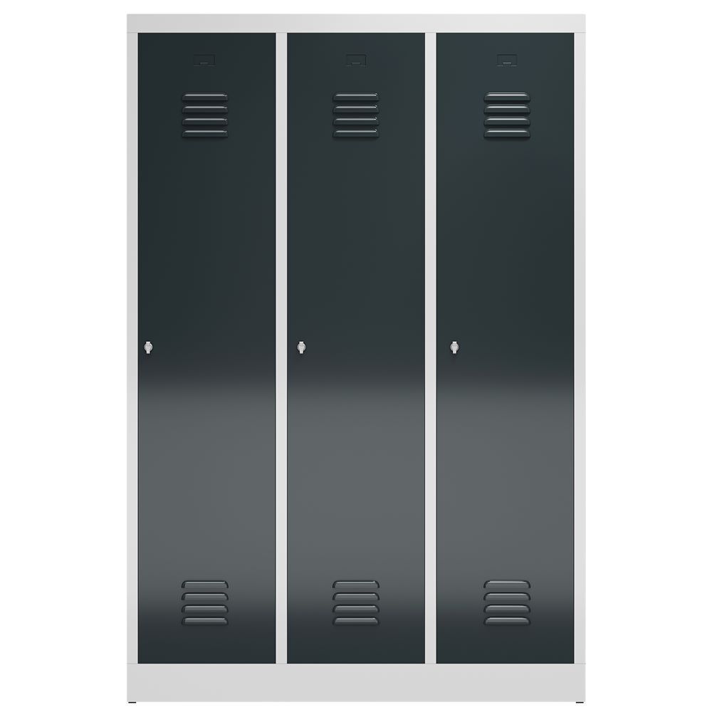 Produktbild ClassiX Garderobenschrank, 3 Abteile mit S/W-Trennung, 1800 x 1185 x 500 mm, lic bild 2