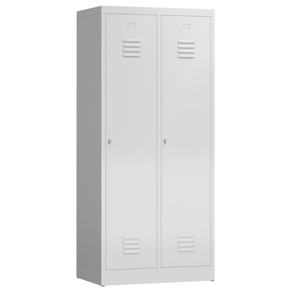 Produktbild Lüllmann ClassiX Garderobenschrank Spindschrank 2 Abteile mit S/W Trennung lichtgrau