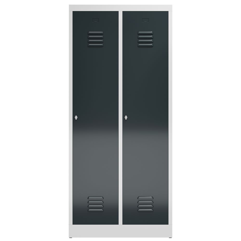 Produktbild ClassiX Garderobenschrank, 2 Abteile mit S/W-Trennung, 1800 x 800 x 500 mm, lich bild 2
