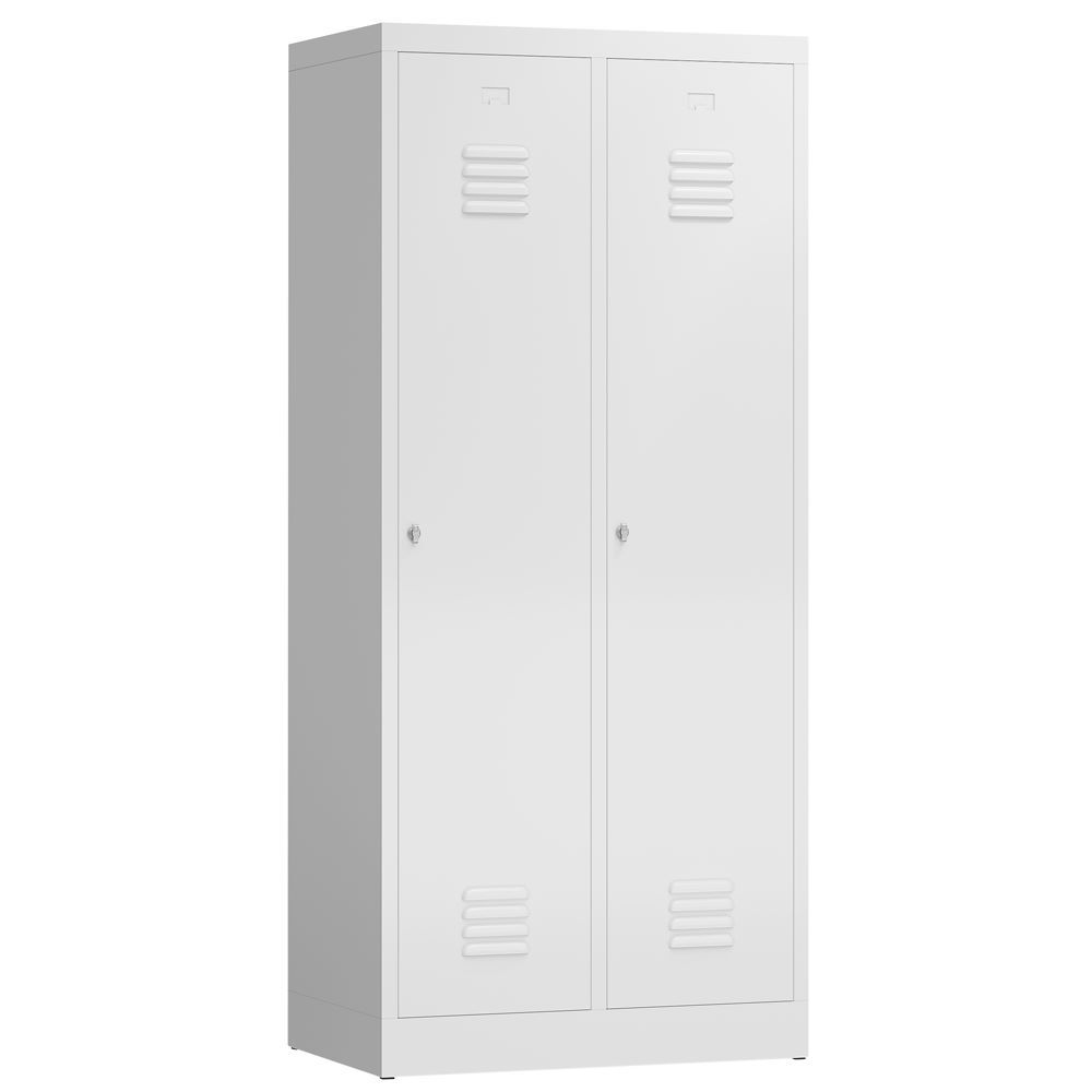 Produktbild Lüllmann ClassiX Garderobenschrank 2 Abteile mit S/W Trennung signalweiß