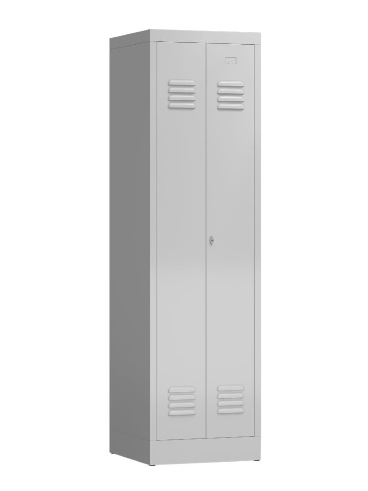 Produktbild Lüllmann ClassiX Garderobenschrank Flügeltürschrank 2 Abteile mittig schließend lichtgrau
