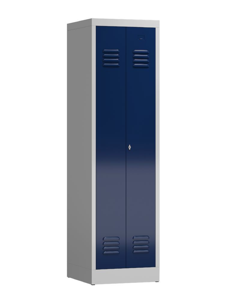 Produktbild ClassiX Garderobenschrank, 2 Abteile mittig schließend, 1800 x 500 x 500 mm, lic bild 2
