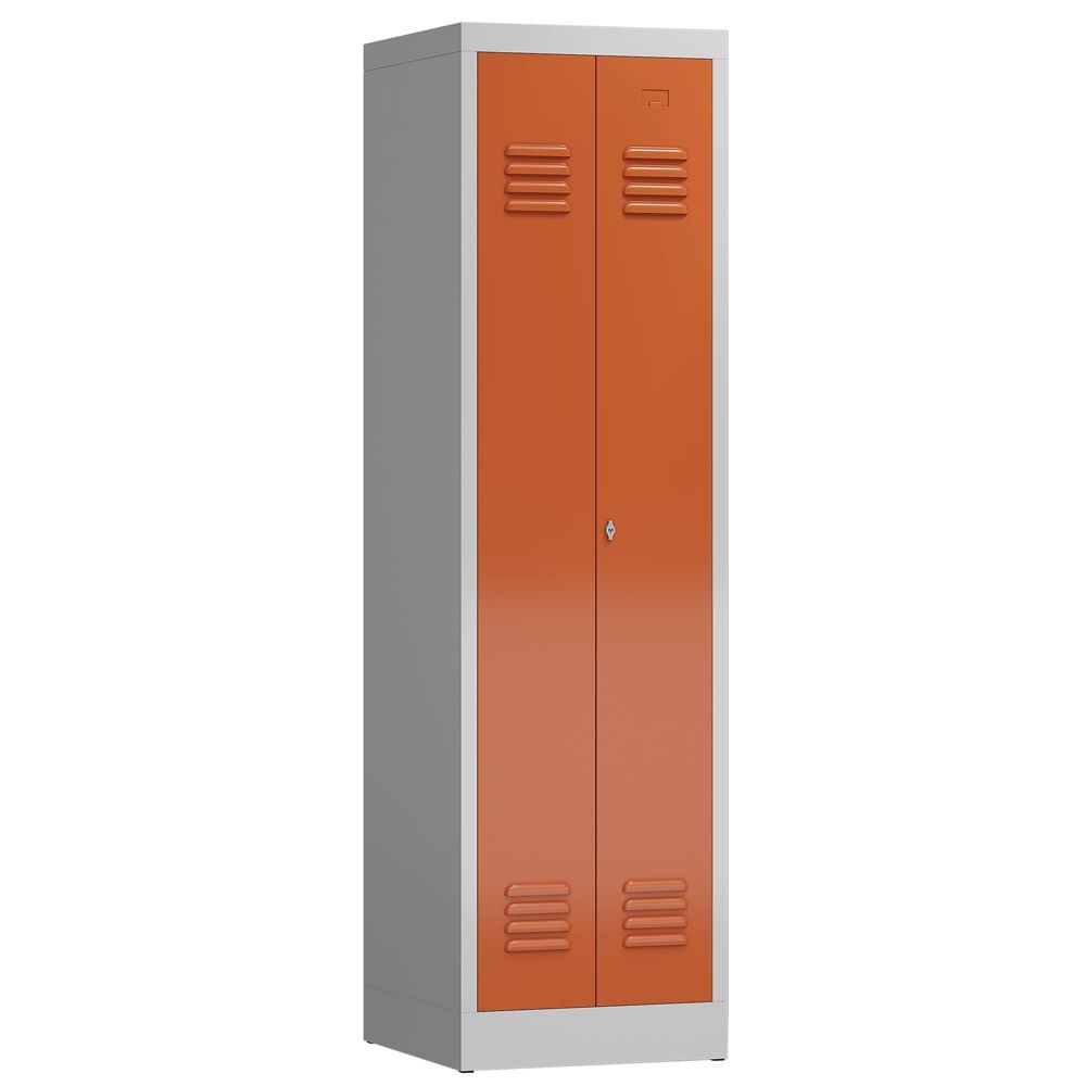 Produktbild Lüllmann ClassiX Garderobenschrank Flügeltürschrank 2 Abteile mittig schließend lichtgrau