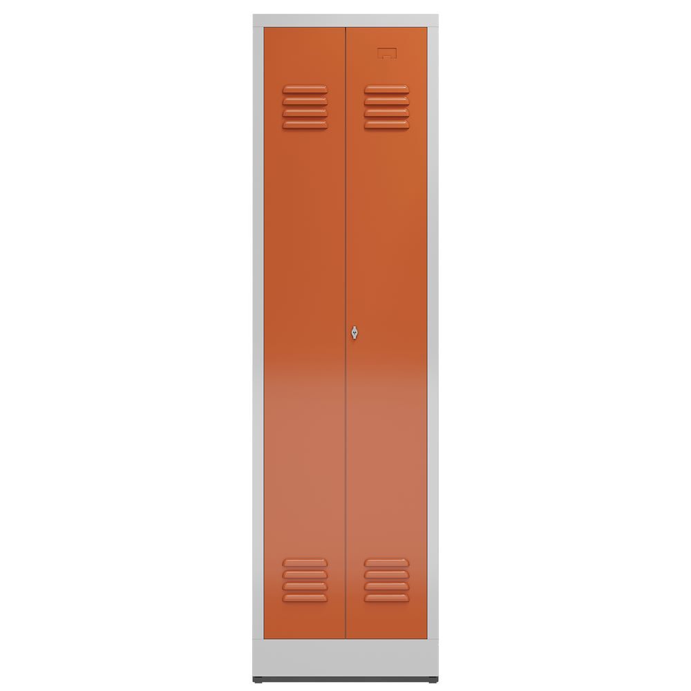 Produktbild ClassiX Garderobenschrank, 2 Abteile mittig schließend, 1800 x 500 x 500 mm, lic bild 2