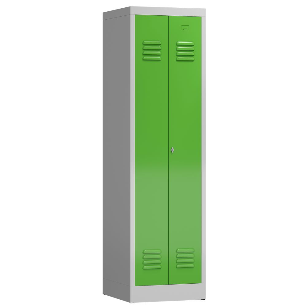Produktbild Lüllmann ClassiX Garderobenschrank Flügeltürschrank 2 Abteile mittig schließend lichtgrau
