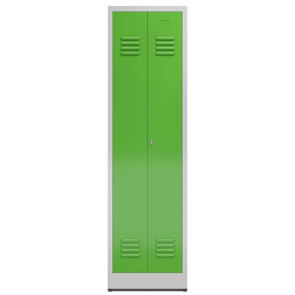 Produktbild ClassiX Garderobenschrank, 2 Abteile mittig schließend, 1800 x 500 x 500 mm, lic bild 2