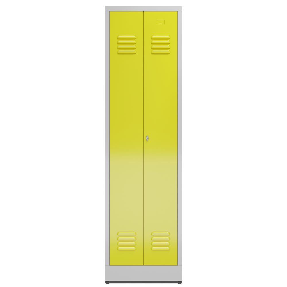 Produktbild ClassiX Garderobenschrank, 2 Abteile mittig schließend, 1800 x 500 x 500 mm, lic bild 2