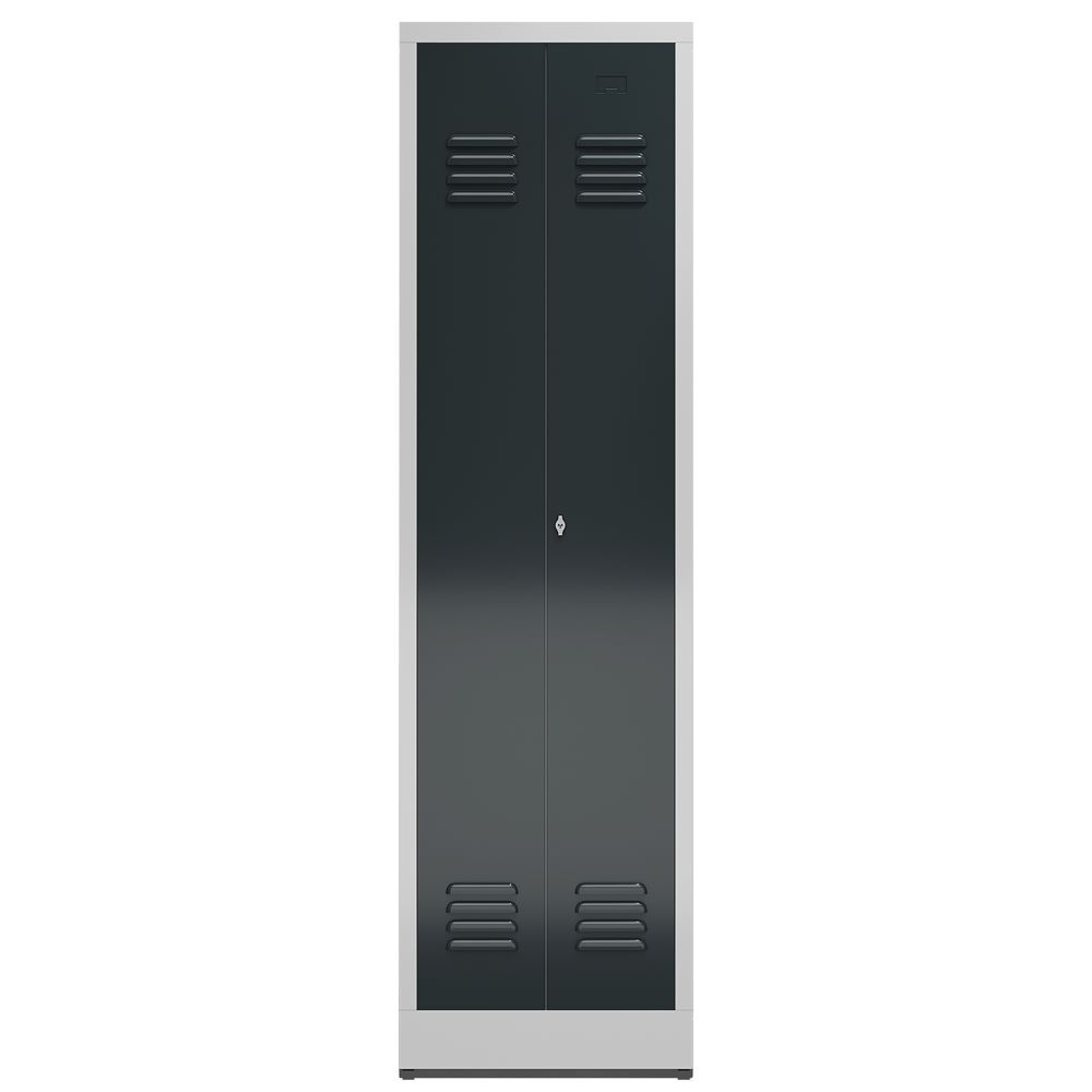 Produktbild ClassiX Garderobenschrank, 2 Abteile mittig schließend, 1800 x 500 x 500 mm, lic bild 2