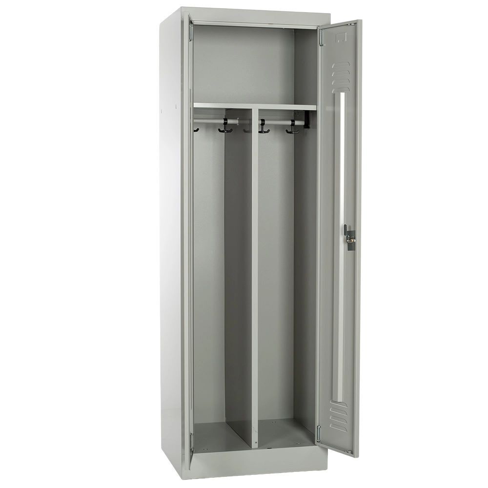 Produktbild ClassiX Garderobenschrank, 2 Abteile mittig schließend, 1800 x 590 x 500 mm, lic bild 6