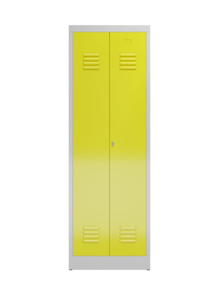 Produktbild ClassiX Garderobenschrank, 2 Abteile mittig schließend, 1800 x 590 x 500 mm, lic bild 2