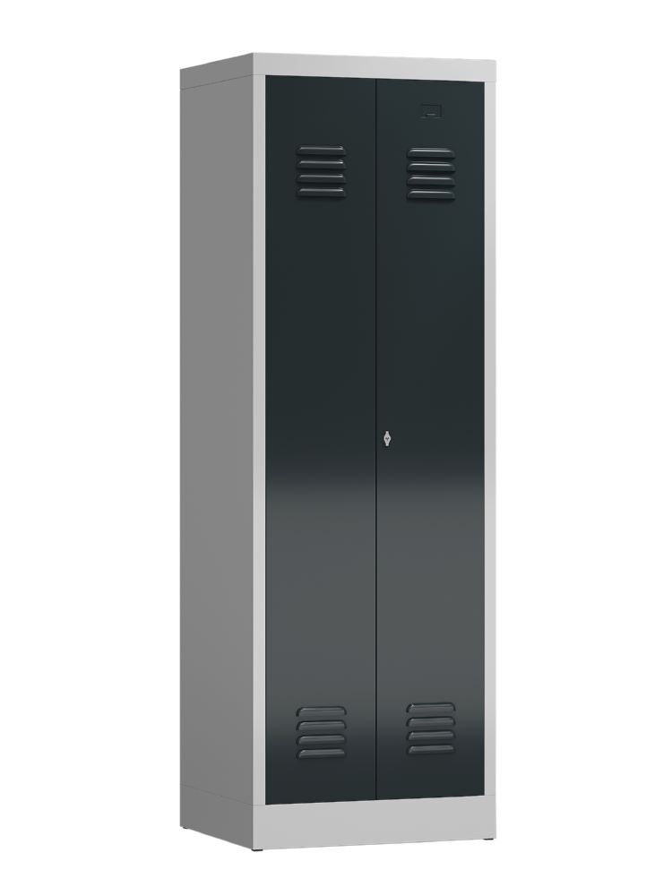 Produktbild Lüllmann ClassiX Garderobenschrank Flügeltürenschrank 2 Abteile lichtgrau anthrazitgrau