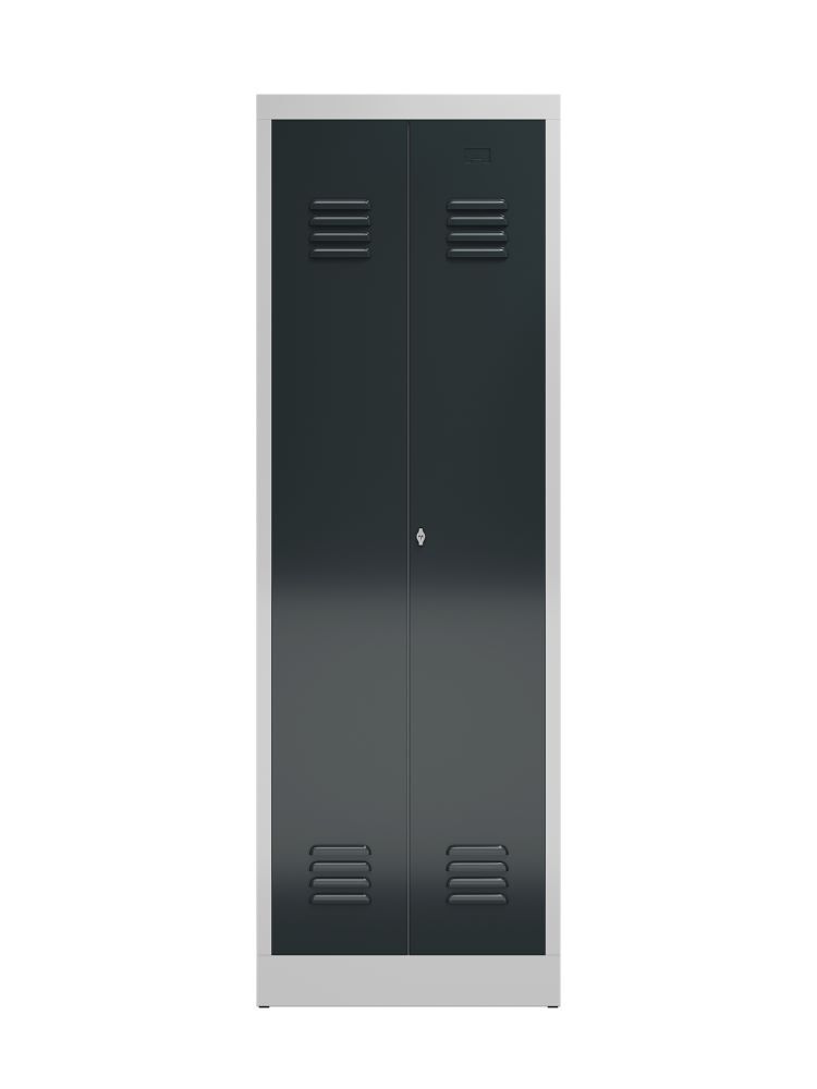 Produktbild ClassiX Garderobenschrank, 2 Abteile mittig schließend, 1800 x 590 x 500 mm, lic bild 2