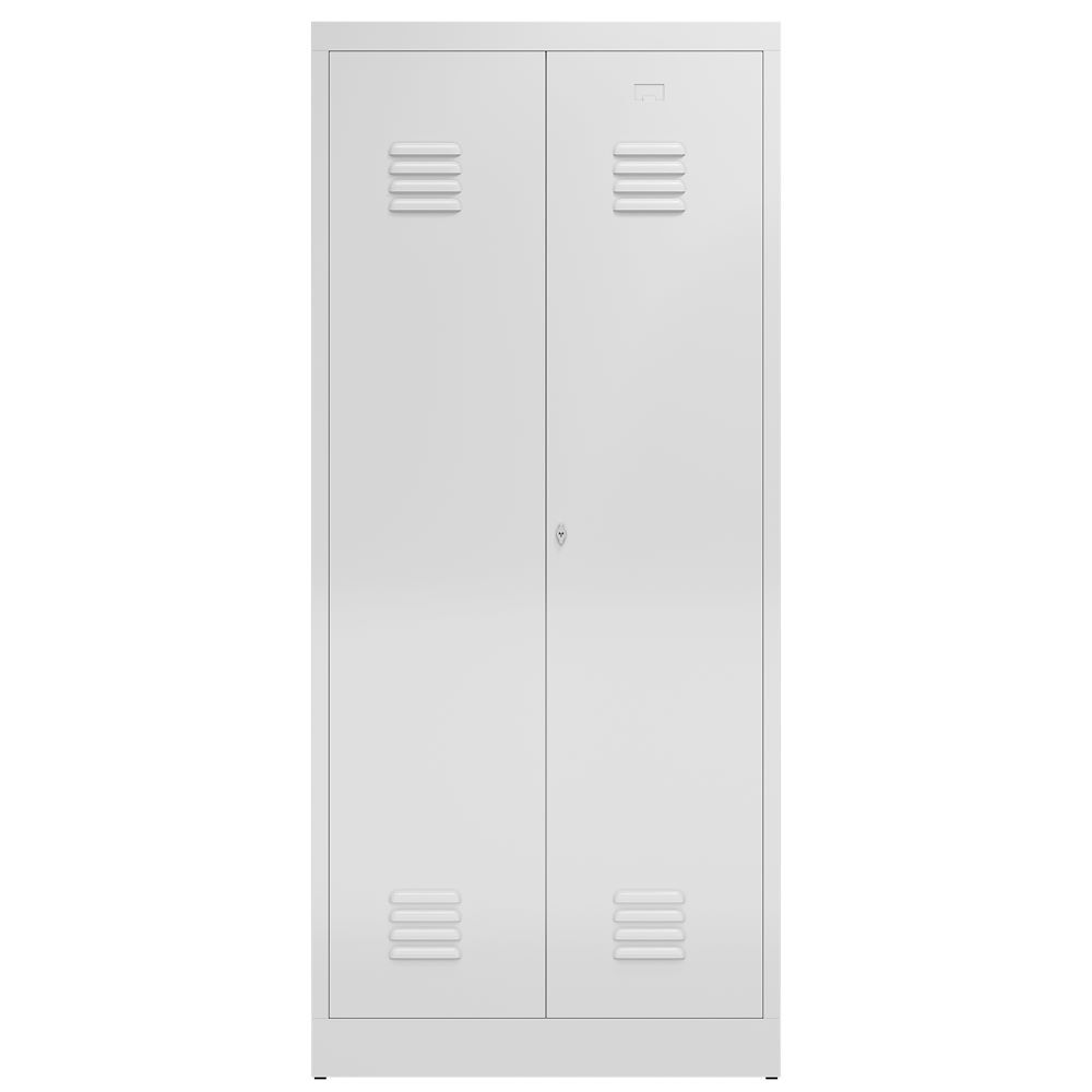 Produktbild ClassiX Garderobenschrank, 2 Abteile mittig schließend, 1800 x 800 x 500 mm, lic bild 2