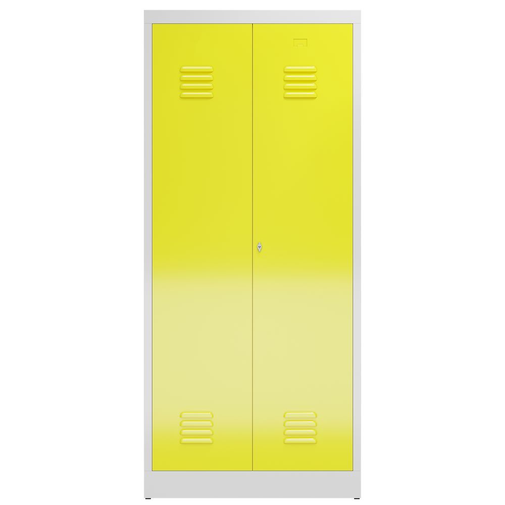 Produktbild ClassiX Garderobenschrank, 2 Abteile mittig schließend, 1800 x 800 x 500 mm, lic bild 2