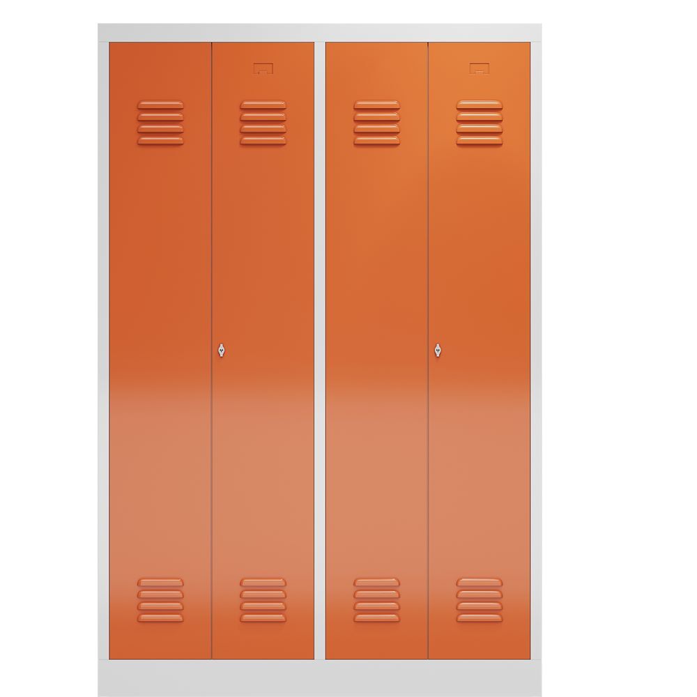 Produktbild ClassiX Garderobenschrank, 4 Abteile, je 2 mittig schließend, 1800 x 1185 x 500  bild 2