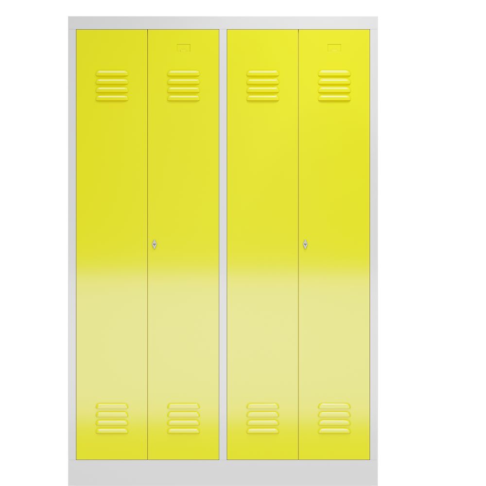 Produktbild ClassiX Garderobenschrank, 4 Abteile, je 2 mittig schließend, 1800 x 1185 x 500  bild 2