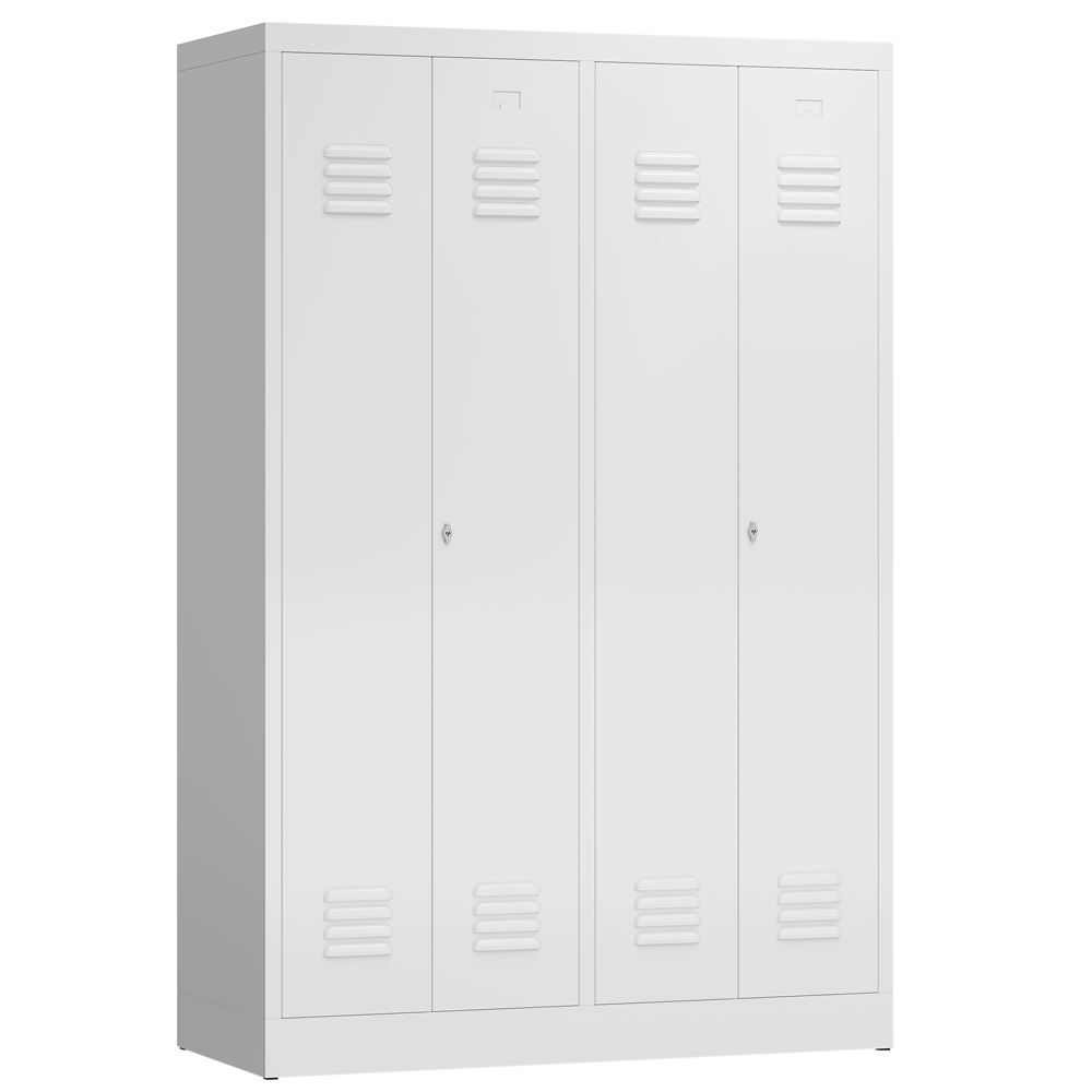 Produktbild Lüllmann ClassiX Garderoben Flügelschrank 4 Abteile je 2 mittig schließend signalweiß