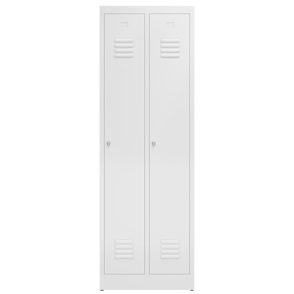 Produktbild ClassiX Garderobenschrank, 2 Abteile, 1800 x 590 x 500 mm, signalweiß bild 2