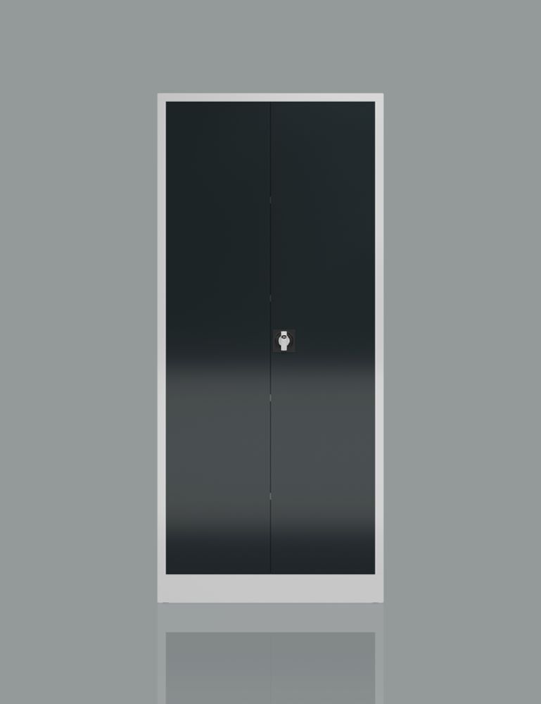 Produktbild ClassiX Mehrzweck Flügeltürenschrank, 1800 x 800 x 380 mm, lichtgrau/anthrazitgr bild 3