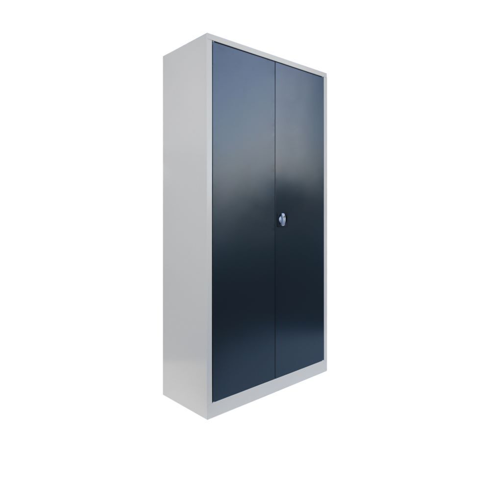 Produktbild ClassiX Mehrzweck Flügeltürenschrank, 1945 x 920 x 420 mm, lichtgrau/anthrazitgr bild 4