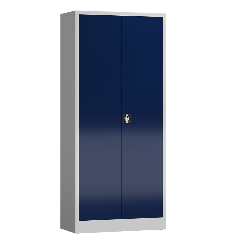 Produktbild ClassiX Mehrzweck Flügeltürenschrank 1800 x 800 x 380 mm lichtgrau/enzianblau bild 2