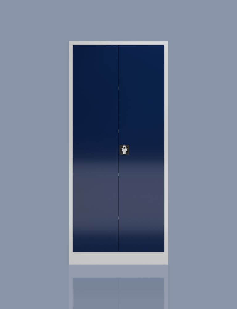Produktbild ClassiX Mehrzweck Flügeltürenschrank 1800 x 800 x 380 mm lichtgrau/enzianblau bild 3