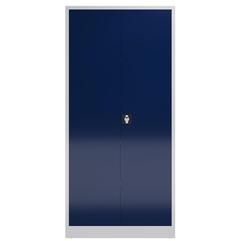 Produktbild ClassiX Mehrzweck Flügeltürenschrank, 1945 x 920 x 420 mm, lichtgrau/enzianblau bild 2