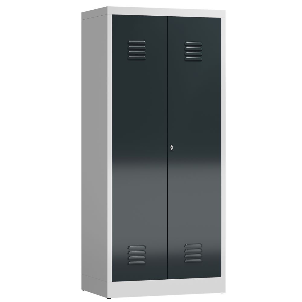 Produktbild Lüllmann ClassiX Mehrzweckspind Garderobenschrank 2 Abteile lichtgrau anthrazitgrau