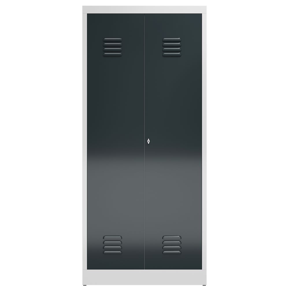 Produktbild ClassiX Mehrzweckspind, 2 Abteile, 1800 x 800 x 500 mm, lichtgrau/anthrazitgrau bild 2