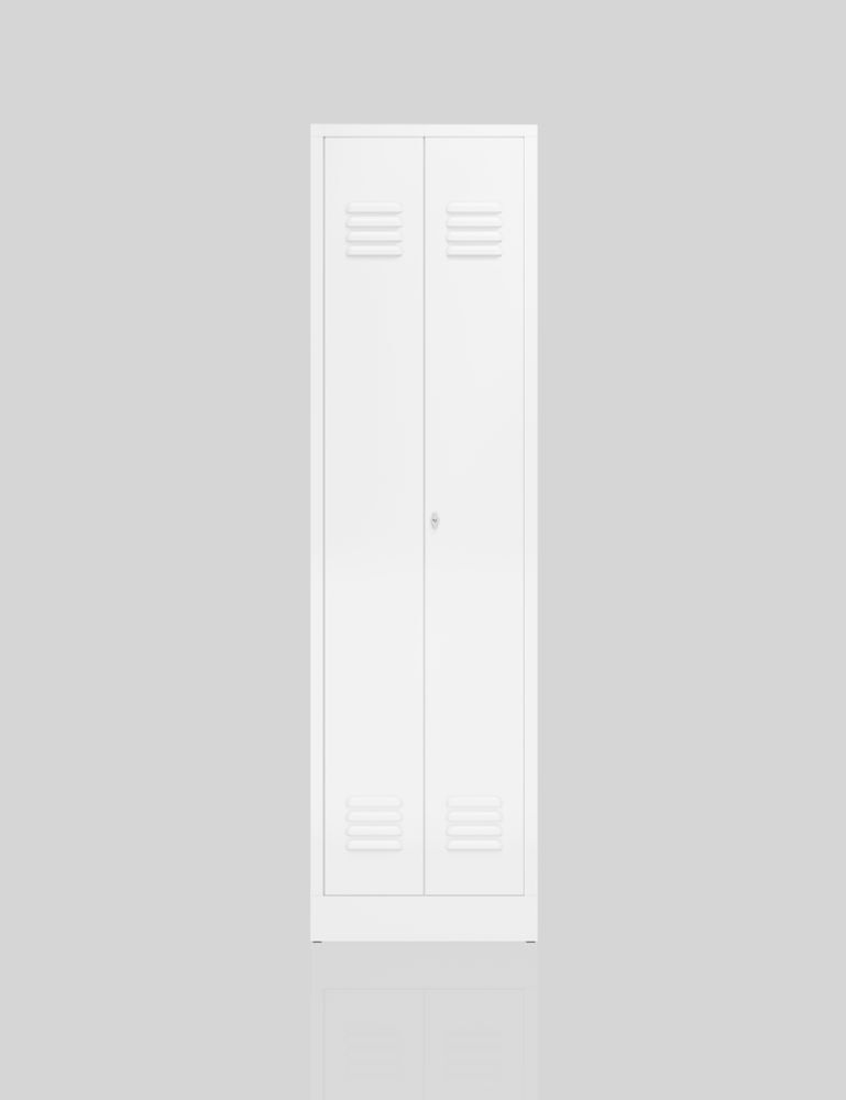 Produktbild ClassiX Mehrzweckspind, 2 Abteile, 1800 x 500 x 500 mm, signalweiß bild 2
