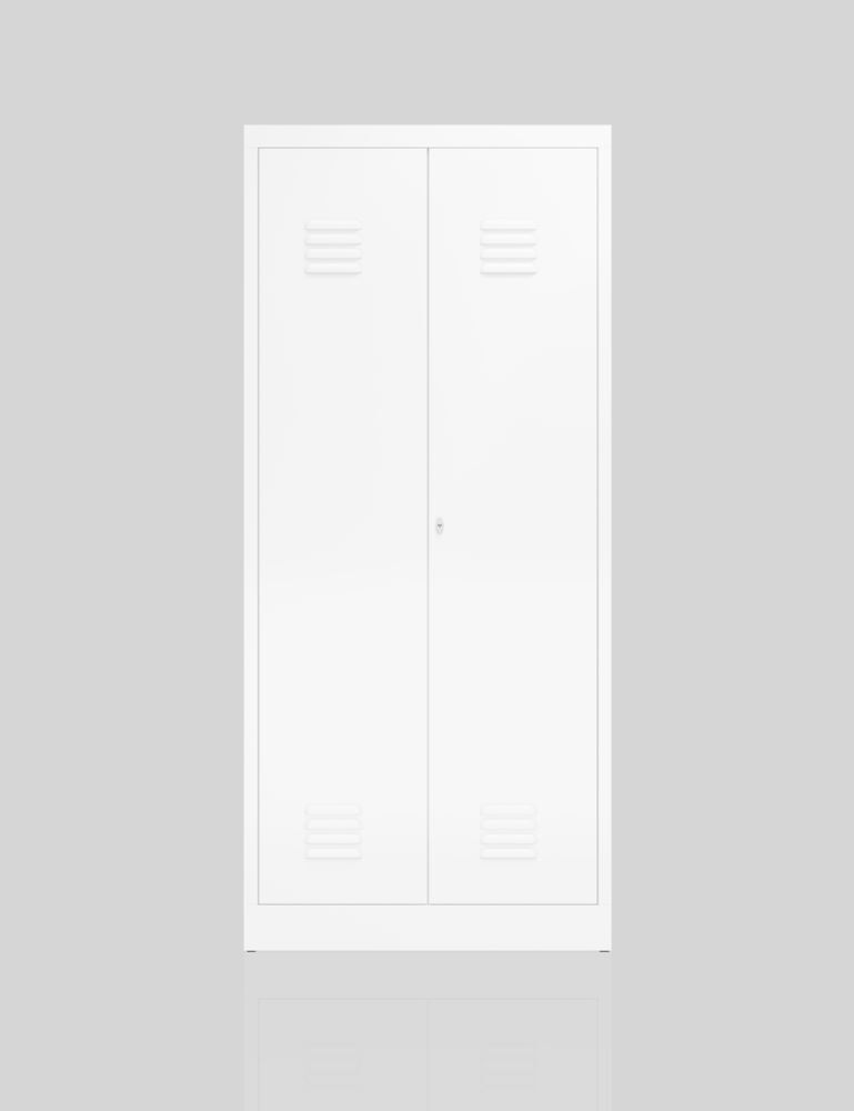 Produktbild ClassiX Mehrzweckspind, 2 Abteile, 1800 x 800 x 500 mm, signalweiß bild 2